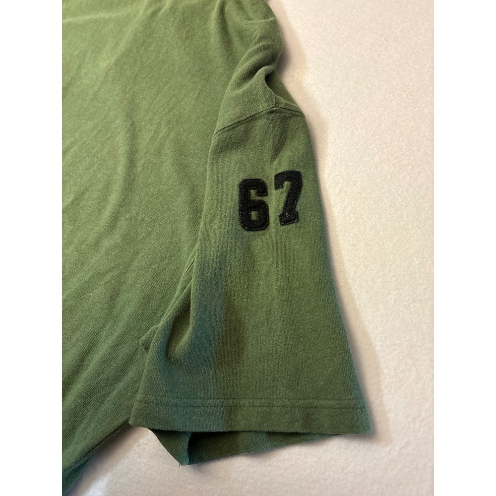 Vintage Polo Sport Ralph Lauren 67 P Wing Varsity Patch Green Rugby Shirt XXL - Picture 9 of 10